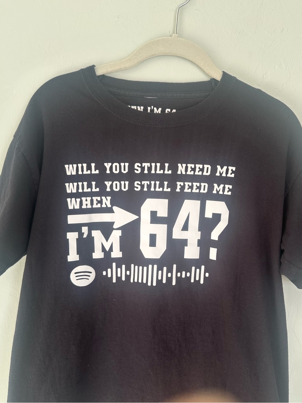 Black Graphic Tee - 'I'm 64?' Printed Shirt